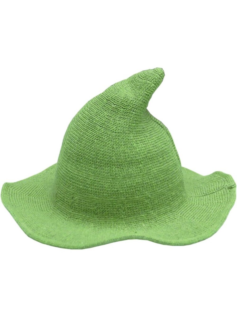 Children's Green Wide Brim Spire Knitted Halloween Party Decor Wool Witch Hats